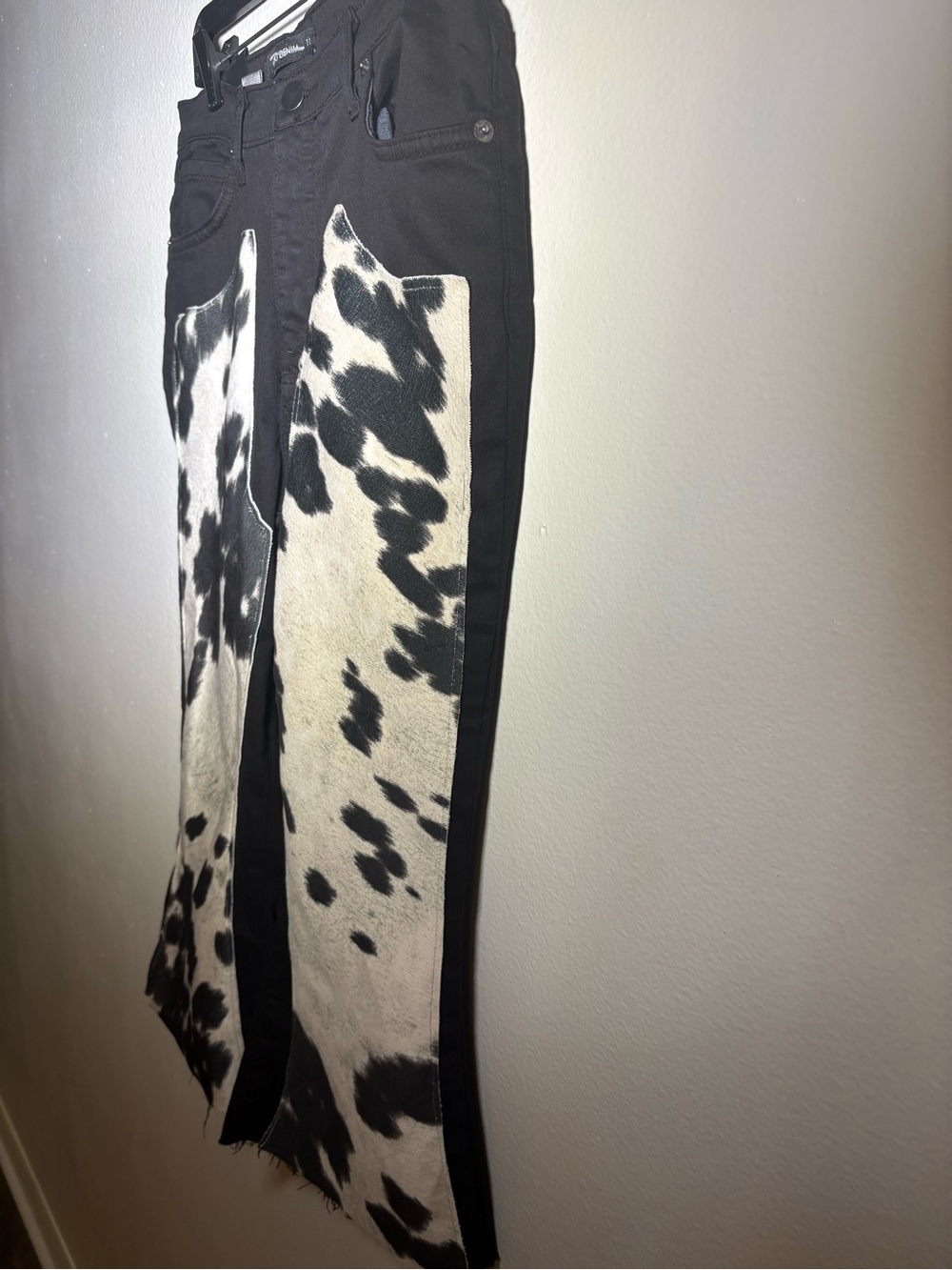 GJG Denim Y2K Cow Print Jorts Size 11 Super Stretch Western Festival Made USA - Picture 10 of 12